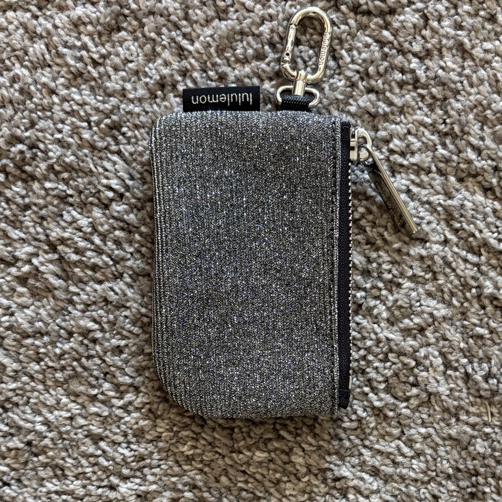 lululemon athletica Silver Metallic Zip with Clip